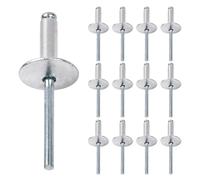 50 Piezas Remaches Ciegos Remache Pop Ciego con Cabeza de Cúpula de Aluminio Remaches Ciegos de Aluminio con Brida Grande, para Chapa, Carpintería, Industrial (4,8 * 10 * 16mm)