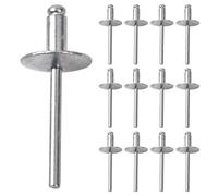 50 Piezas Remaches Ciegos Remache Pop Ciego con Cabeza de Cúpula de Aluminio Remaches Ciegos de Aluminio con Brida Grande, para Chapa, Carpintería, Industrial (4,8 * 13 * 16mm)