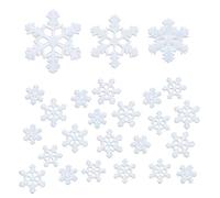 50 Piezas Resin Snowflake, Christmas Snowflake Decor Snowflake Decorations para Manualidades de Bricolaje Fiestas de Invierno Decoración del Hogar (Blanco, 3 Tamaños)