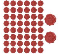50 Piezas Sello Lacre Adhesivo, Sello de Cera Personalizado, Sello de Cera Autoadhesivo Pegatinas, Pegatinas Vintage para Invitaciones de Boda, Cumpleaños, Navidad, Fiesta, Rojo, Diseño de Rosa