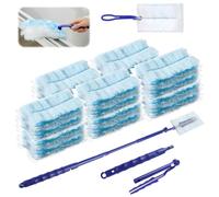 50 Piezas Swi-ffer Plumero Duster Kit, Recambios para Plumero de Polvo, con 2 Asas, Plumero Kit Atrapapolvo para Pelo de Animales, Polvo, Suciedad