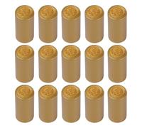 50 Piezas Tapas Retráctiles, Sellador Ligero de PVC Dorado | Botellas Boca de 33mm, Compatible Calor, Uso en Pub y Tienda
