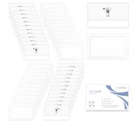 50 Piezas Tarjetas de Identificación, Fundas de Tarjetas de Identificación, Tarjetas de Identificación con Clip y Pin, Porta Tarjetero, Horizontal Porta Nombres para Escuelas,Exposiciones,Conferencias