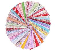 50 Piezas Tela de Algodón Floral Estampada sin Repetición Patchwork 20 * 20 cm Artesanía de Retazos para Acolchar Patchwork DIY Manualidades de Costura Hechas a Mano