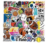 50 Piezas Todos los Tipos de Pelota Pegatinas para Niños yNiñas,Adolescentes,Portátiles,Maleta,Bicicletas,Monopatín,Guitarra,Casco,Equipaje,Coche,Bola Mixta Impermeable Vinilo Pegatinas Decorativas