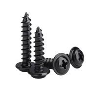 50 Piezas Tornillos Autorroscantes M4×30 mm Negros - Tornillos Roscachapas de Cabeza Arandela con Ranura Cruzada (Phillips) para Madera, Metal y Plástico PUNTO ES LIGHTING