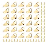 50 piezas Triángulo Imagen Colgadores Marco con 50 Tornillos, Ganchos para Cuadros de Imagen de Fijación para Marcos de Fotos Espejos Reloj Obras de Arte colgar Fotos Dibujo(Dorado)