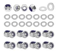 50 Piezas Tuerca M4, Tuercas Autoblocantes Hexagonales M4, Tuerca Nylstop de Acero Inoxidable Inaflojable, y 50 arandelas, para Tornillos, Pernos, Varillas, Roscadas