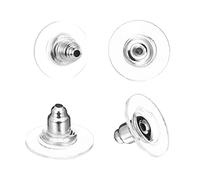 50 Piezas Tuercas Pendientes Levantadores Transparente Cierre Pendientes,Pequeños Tapones para Goma Reemplazos Topes de Espalda de Pendiente Transparente