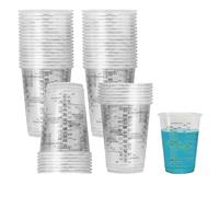 50 piezas Vasos Medidores de 240 ml, Vaso Medidor con Escala, Vaso Mezclador de Pintura, Vaso Medidor de Plástico Pequeño, Plásticos reutilizables, para Líquidos, Mezclar Resina, Pintura, Pigmentos