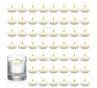 50 Piezas Velas Flotantes Blancas, Velas Flotantes Decorativas, Velas de Agua de 3.8 x 1.5 cm, Crea un Ambiente Especial, para Bodas, San Valentín, Fiesta Piscina, Cenas, Navidad