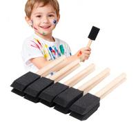 50 Pinceles de Espuma para Pintar, Pinceles de Esponja de 1 Pulgada con Mango de Madera, Pinceles de Esponja para Pintar, Pinceles de Espuma para Pintar, para pigmentos de Pintura acrílica (50)