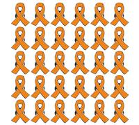 50 pines de cinta naranja para leucemia, cáncer de riñón, esclerosis múltiple, productos de concienciación para detener la violencia, acero de aleación, sin piedras preciosas