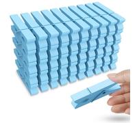 50 pinzas de madera de colores, 7,4 cm, color azul, para fotos, fotos, decorativas, pequeños clips de madera colorida