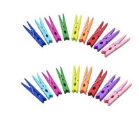 50 pinzas de madera de colores de 7,4 cm, 10 colores para fotos, decorativas, pequeñas, 5 unidades