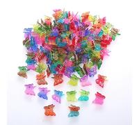 50 pinzas para el pelo con diseño de mariposa, bonitas pinzas para el pelo pequeñas, antideslizantes, accesorios de peinado coloridos, pequeños clips de pelo como regalo para mujeres y mujeres, color