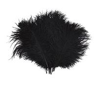 50 plumas de avestruz naturales de 15 a 20 cm, plumas de pluma, para bodas, fiestas, centros de mesa, decoración del hogar (negro)