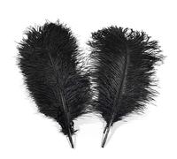 50 plumas de avestruz naturales de 6 a 8 pulgadas, centros de mesa de boda, decoración de fiestas, manualidades, color negro