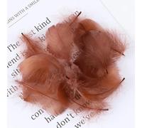 50 plumas de cisne de ganso natural, pequeñas, flotantes, coloridas, de 4 a 8 cm, para manualidades, joyería de boda, decoración del hogar, plumas, color marrón, 50 unidades