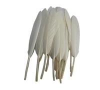 50 plumas de ganso pequeñas de 10-15 cm, colores variados, for manualidades, atrapasueños, joyería hecha a mano, accesorios de ropa.(No.18 Beige,50PCS)