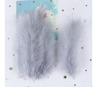 50 plumas de pavo de 10-15 cm, esponjosas y decorativas, ideales para manualidades, decoración de vestidos de novia y joyería. Color gris.