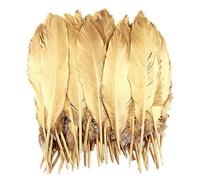 50 plumas doradas, plumas coloridas, adornos de plumas para manualidades, plumas naturales, decoración de plumas, se pueden utilizar para hacer accesorios de ropa, sombreros y decoración de muebles