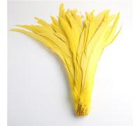 50 plumas naturales de cola de gallo, 25-40 cm/10-16 pulgadas, decoración de ropa, puesta en escena, plumas de cola de gallo, penacho-amarillo-25-30 cm