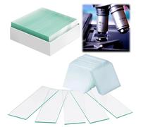 50 Portaobjetos, 100 Portaobjetos de Vidrio de Cubierta, Vidrio de Cubierta, Portaobjetos de Microscopio con Bordes Rectificados,para las Clases de Biología y la Preparación de Muestras
