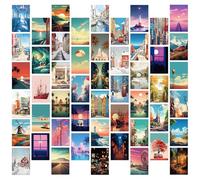50 postales de Street View, tarjetas artísticas de Street View, diseño de paisaje urbano, para decoración de pared, álbumes de recortes, saludos de viaje y decoración del hogar