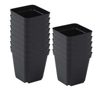 50 Pots pour Semis Carrés 5,5-10 cm - Plantage Réutilisables | Pépinière Drainage Bouturage Repiquage Herbes Légumes Fruits | Plastique Durable Jardinage