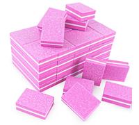 50 pulidores de uñas de esponja rosa, mini limas de uñas de grano 100/180, mini lima de uñas para uñas acrílicas y naturales, bloques de pulido de doble cara para manicura y pedicura, salón y uso