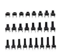 50 pulsadores táctiles de 6 x 6 for PCB, con microinterruptor de encendido y apagado, de reinicio momentáneo, de 4 pines, DIP, color negro, altura: 5/6/7/8/9/10/11/12 mm(Height 9.0mm)