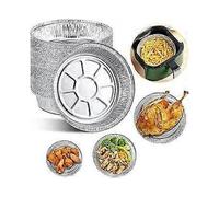 50 Round Foil Trays, Disposable Aluminum Foil Plates, Cake Molds, Baking, Storage (7 inch)