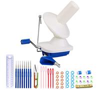 50 rulos de lana, juego de 50 rulos de lana, bobinadores de lana, bobinadores de lana con 8 tamaños de aguja de ganchillo y accesorios de punto