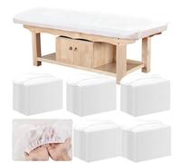 50 sábanas bajeras desechables de 84 x 35 pulgadas para mesa de masaje con elástico, transpirable, desechable, cubierta de mesa de masaje, fundas de cama de spa de tela no tejida, un solo uso para