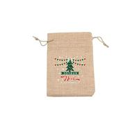 50 sacos de Papá Noel, 13 x 18 cm, lino, bolsa de Papá Noel, bolsa de Navidad con cordón, bolsa de yute para regalo, bolsas de Papá Noel para rellenar para decoración de fiestas navideñas