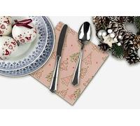 50 Servilletas de Navidad 40x40 cm Punta-Punta | 2 Capas Celulosa Premium | Decorado Campanas Rojas y Verdes | Suaves, Resistentes y Elegantes | Plegado 1/4 (Aspen Kraft)