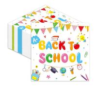 50 servilletas de papel desechables para el regreso a clases, suministros escolares, diseño de manzanas, lápiz, servilleta de postre para aula, agradecimiento al profesor, jardín de infantes