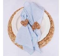 50 servilletas de Tela de Costura con Borde de 40x40 cm, decoración de Mesa de Gasa de algodón para Ducha, Cena, Fiesta, Navidad, 50 Piezas, Azul Cielo