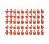50 Set Paper Candy Boxes with Ribbons and Pendants, Wedding Favor Boxes for Candy Chocolate Jewelry, Foldable Gift Boxes for Christmas Birthday Party Wedding Decor (Carmín Retro [Cinta Dorada +
