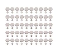 50 Set Zinc Alloy Hex Studs & Back Slot Screws | Decorative Rivets for Belts/Handbags/Shoes | 13mm Leather Fasteners, Sturdy & Tarnish - (Silver)