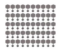 50 Set Zinc Alloy Hex Studs & Back Slot Screws | Decorative Rivets for Belts/Handbags/Shoes | 13mm Leather Fasteners, Sturdy & Tarnish - (Silver Black)