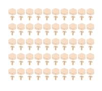 50 Set Zinc Alloy Hex Studs & Back Slot Screws | Decorative Rivets for Belts/Handbags/Shoes | 13mm Leather Fasteners, Sturdy & Tarnish - (Light Gold)