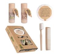 50 sets de higiene completos en caja Bio. Welcome pack para alojamientos turísticos 5 piezas | 100% ecológico | Amenities de bienvenida para hoteles y estructuras turísticas