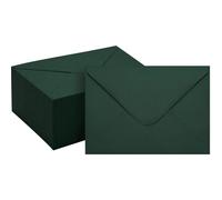 50 sobres A7 de color verde oscuro, 5 x 7 con pegamento de color con solapa en V, sobres de papel elegantes para invitación de graduación, Baby Shower, boda