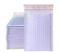 50 sobres acolchados de burbujas de polietileno de color rosa, bolsas de polietileno con forro de burbujas a granel para embalaje de envío, autosellado, morado, 50 unidades, 15 x 18 cm