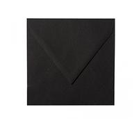 50 sobres cuadrados 125 x 125 mm, 12,5 x 12,5 cm, 120 g/m² con solapa triangular Color: 20 Negro