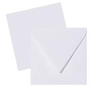 50 Sobres cuadrados - Blanco - 120 g/m² - 150 x 150 mm 15 x 15 cm - Colgajo triangular cinta húmeda - sin ventanas