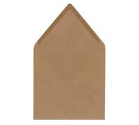 50 Sobres Cuadrados Papel Kraft Estraza Reciclado Sobres Cartas, 14 x 14 cm, 120 g/m², Adhesivo Húmedo, Sin Ventana, Marca Glüxx-Agent