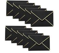 50 sobres de invitación A7, sobres con solapa en V de 5 x 7 pulgadas con borde dorado para bodas, tarjetas de regalo, invitaciones, graduación, baby shower, fiestas (negro)